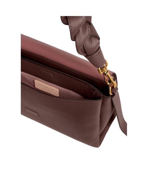 Coccinelle Brown Boheme Braided-Handle Shoulder Bag