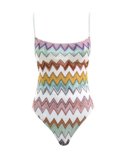 Missoni White Chevron-Pattern Swimsuit