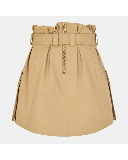 Balmain Natural Skirt With Belt Decoration