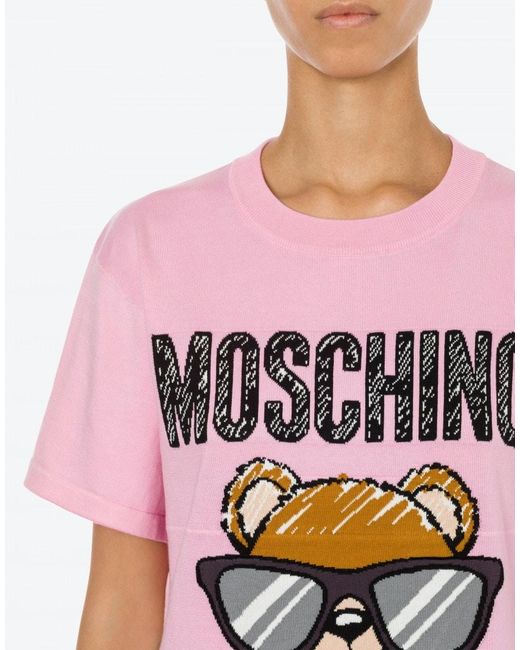 Moschino Pink Teddy Bear Knitted Dress