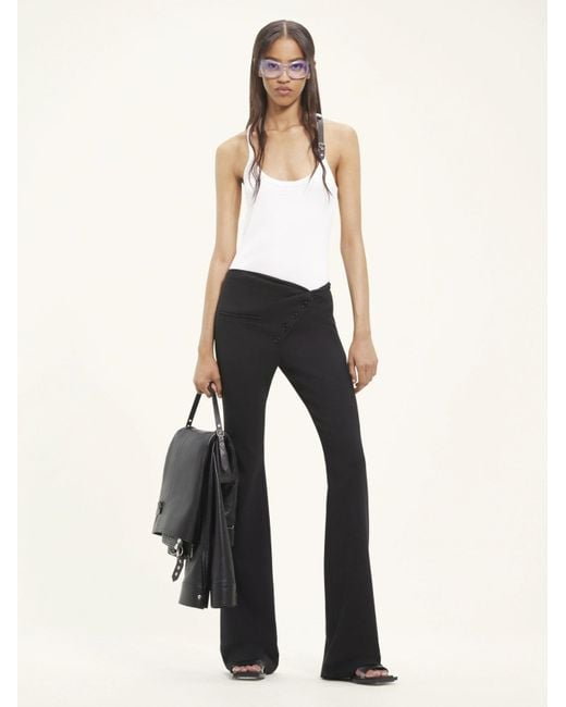 Courreges Black Twist-Front Bootcut Wool Trousers