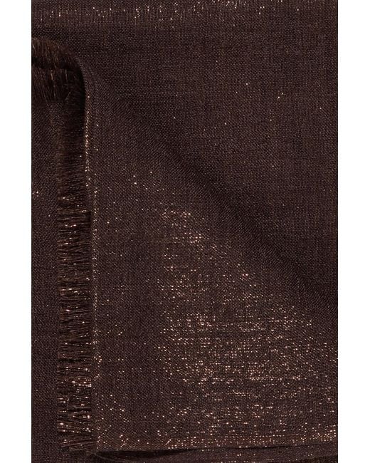 Brunello Cucinelli Brown Solid Color Scarf