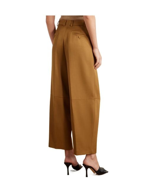 Altuzarra Natural Dash Pleated Twill Barrel-Leg Pants