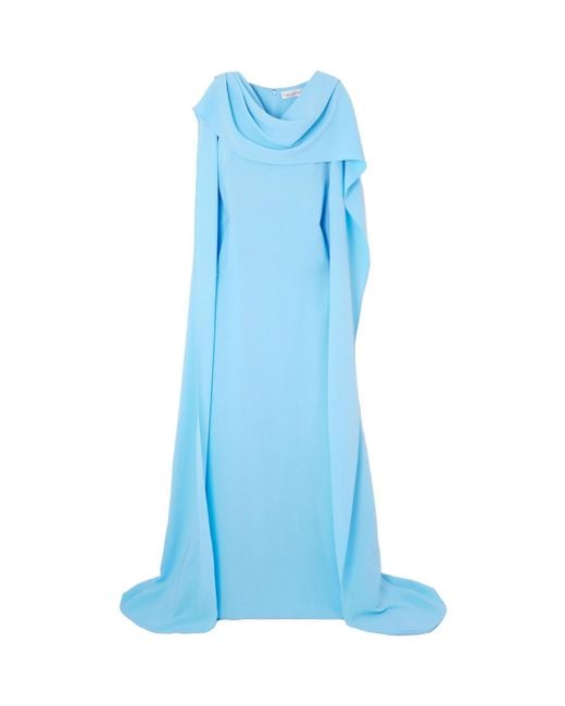 Oscar de la Renta Blue Hanging Stretch Dress