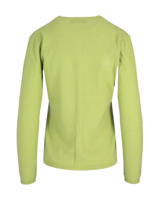 Lela Rose Green Crew-Neck Cardigan