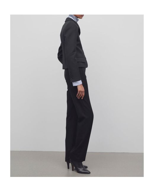 The Row Black Jesse Straight-Leg Tailored Cut Pants