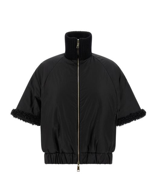 Moncler Black Logo Patch Short Sleeved Jacket