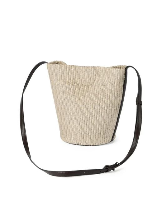 Brunello Cucinelli White Sartorial Small Bucket Bag