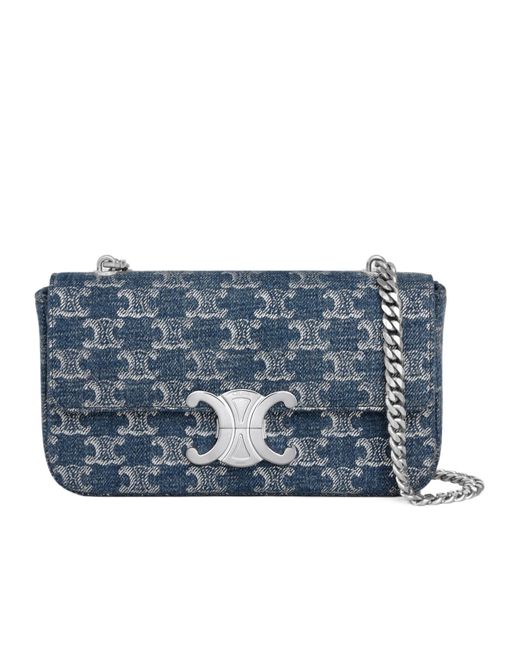 Céline Blue Chain Shoulder Bag Claude
