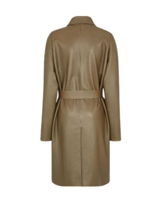Fendi Green Leather Overcoat
