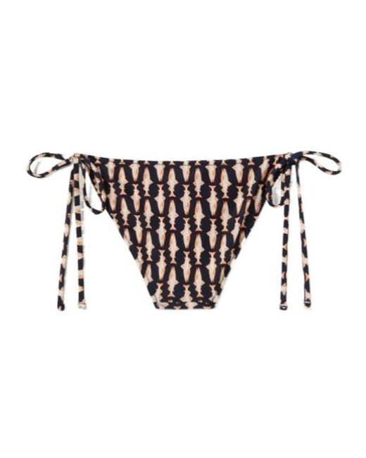 LaDoubleJ White Fish-Print Bikini Bottom