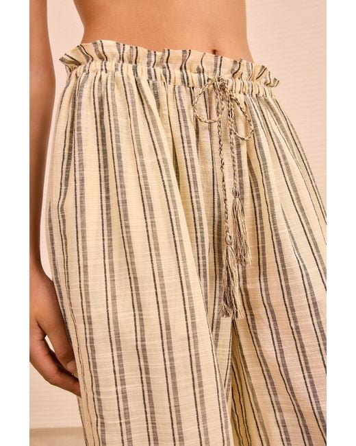 Ulla Johnson Natural Josephine Striped Tassel Trousers