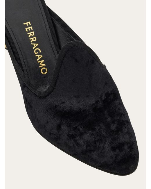 Ferragamo Black Spherical Heel Mule
