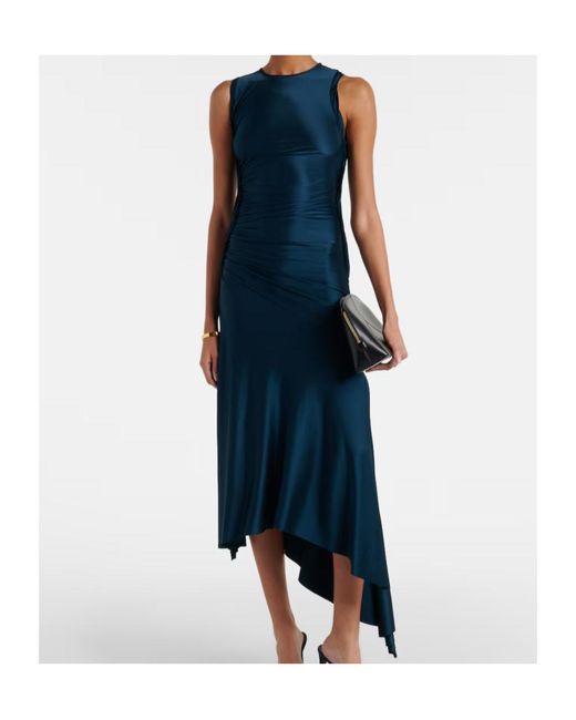 Victoria Beckham Blue Round-Neck Sleeveless Dress