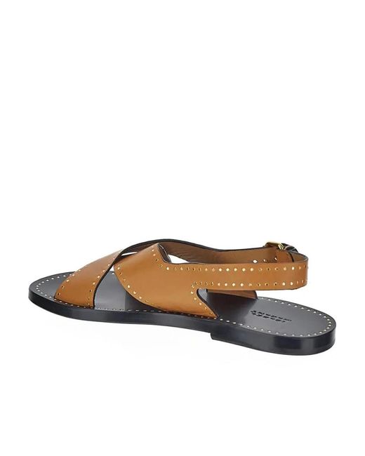 Isabel Marant Brown Jane Stud-Embellished Sandals