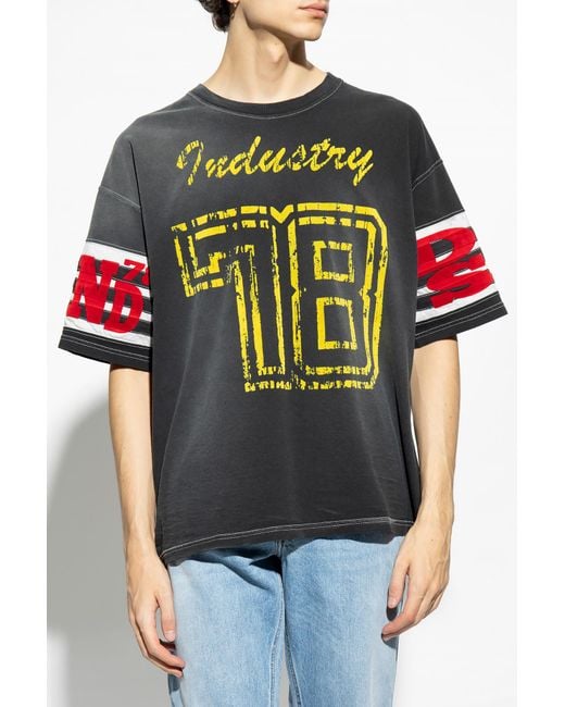 DIESEL Multicolor T-Bost Flocked-Logo Cotton T-Shirt for men
