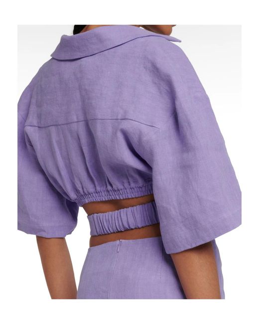 Christopher Esber Purple Cutout Cropped Top