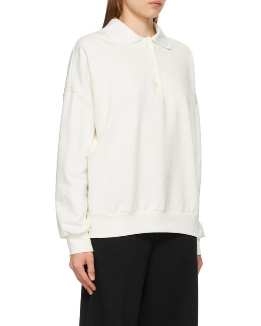The Row White Knitted Polo Sweatshirt
