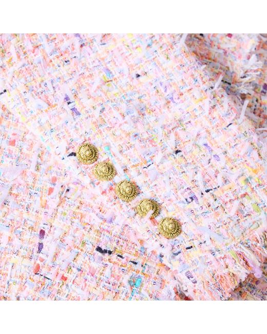 Balmain Pink Tweed Suit Jacket