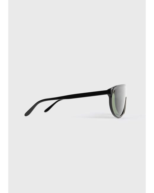 Totême Green Shield Aviator Sunglasses
