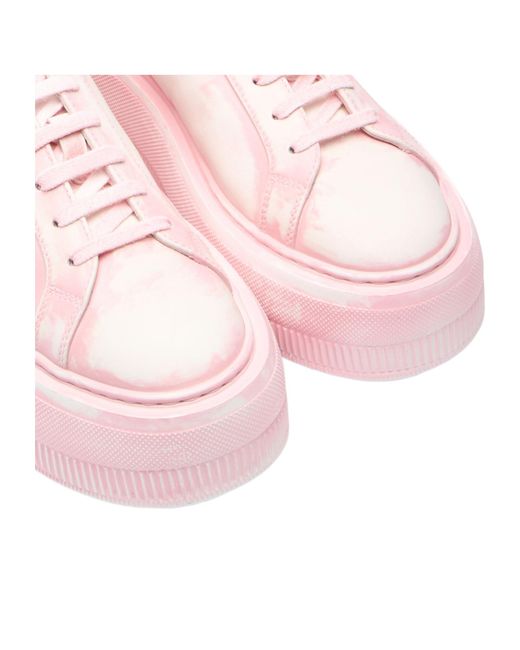 Casadei Pink Nexus Painting Platform Low-Top Sneakers