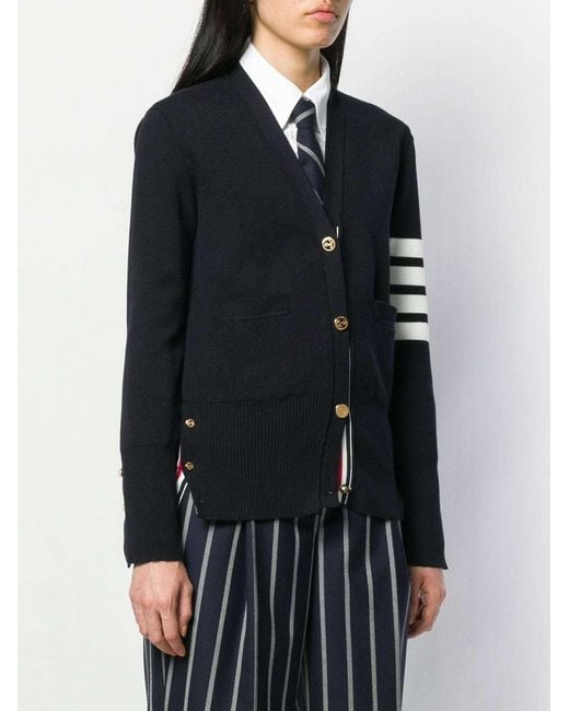 Thom Browne Black 4-Bar Stripe Knitted Cardigan