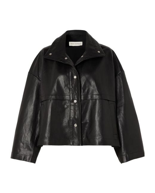 Nour Hammour Black Park Leather Jacket