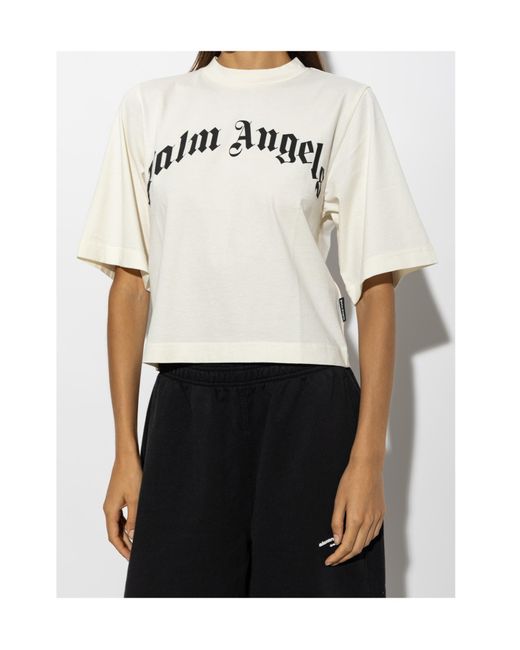 Palm Angels White Logo T-Shirt