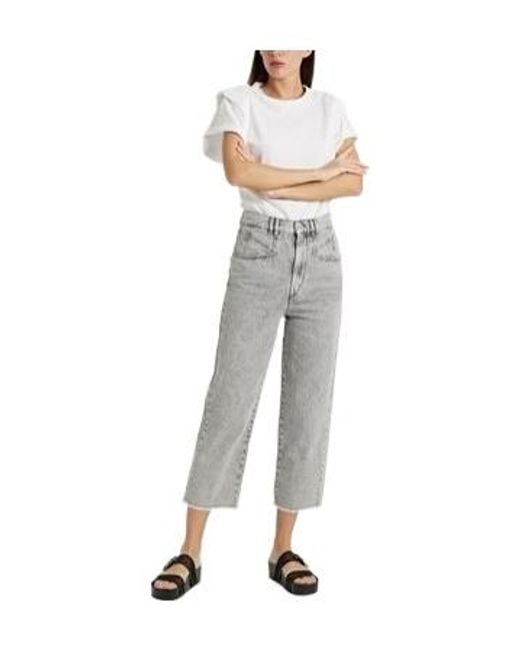 Isabel Marant Gray High-Waisted Straight-Leg Jeans