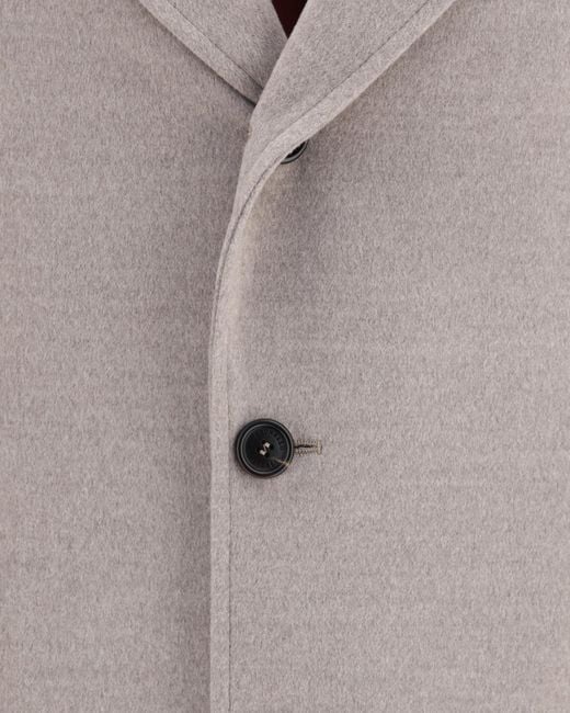 Brunello Cucinelli Gray Collared Long-Sleeved Coat for men
