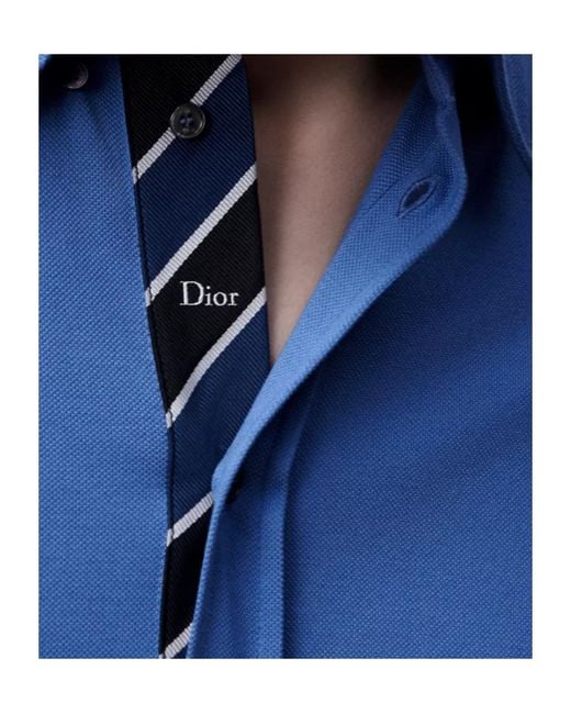 Dior Blue Regimental Shirt, Regular Fit for men