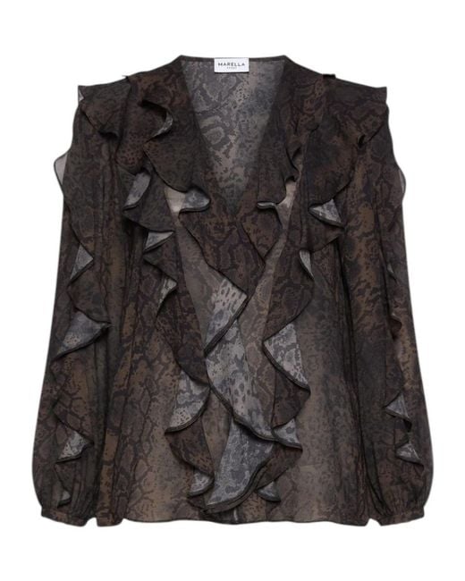 Marella Black Printed Blouse