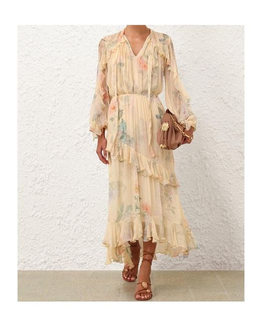 Zimmermann Natural Printed Blouse Top