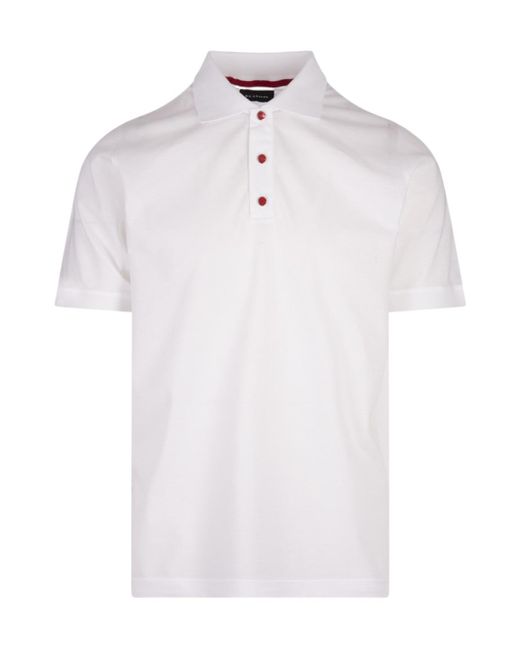 Kiton White Short-Sleeved Polo Shirt for men