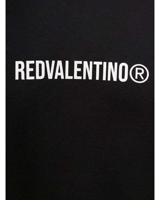 RED Valentino Black Logo T-Shirt With Round Neck