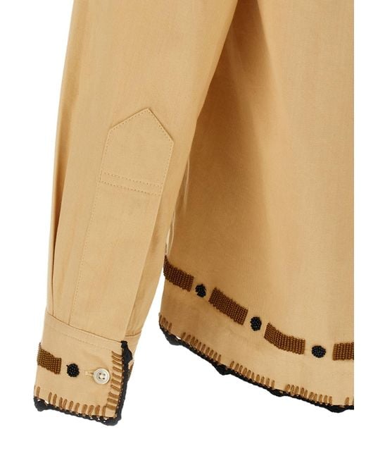 Bode Natural 'Beaded Ryegrass' Shirt for men