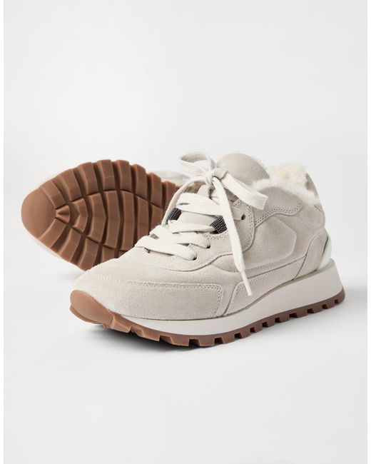 Brunello Cucinelli White Monili-Detail Sneakers