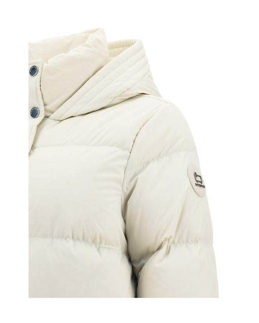 Woolrich White Alsea Hooded Down Jacket