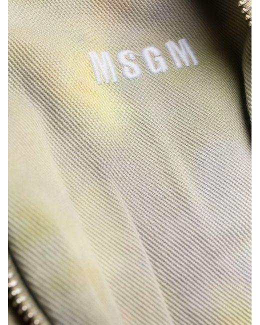MSGM White Half-Zip Tie-Dye Sweatshirt for men