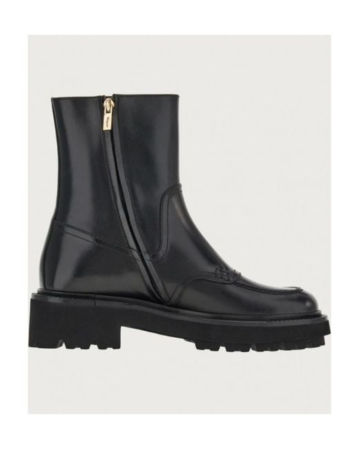 Ferragamo Black Logo Boots
