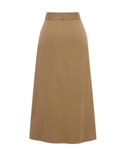 Saint Laurent Natural Midi Button Skirt