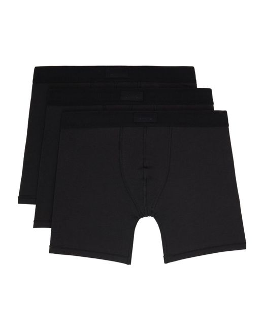 Skims Black Logo Boxer Briefs Three-Pack for men