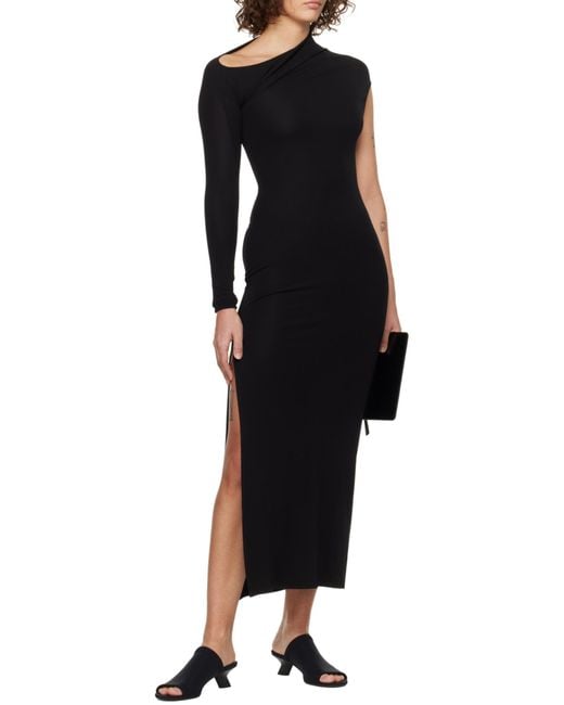 Courreges Black Courrèges Asymmetric Long Dress
