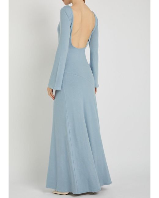 Reformation Blue Florence Knit Maxi Dress