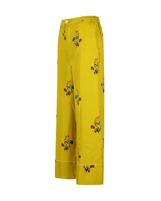 Marni Yellow Mustard Silk Pants
