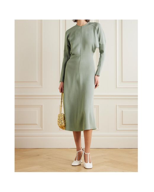 Victoria Beckham Long Sleeve Dress in Green | Lyst Victoria Beckham Long Sleeve Dress in Green | Lyst