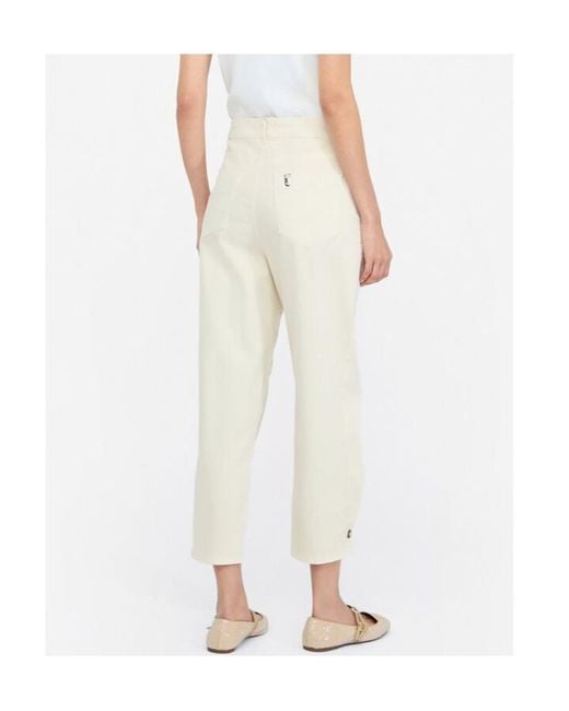 Liu Jo White Rear Logo Detail Button Balloon Trousers