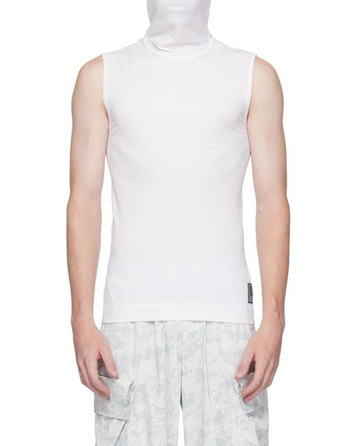 Givenchy White Sleeveless Balaclava Top for men