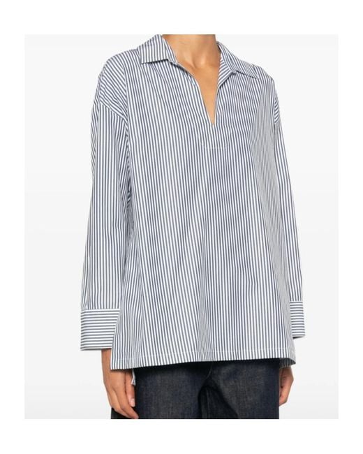 Max Mara Gray Striped Shirt