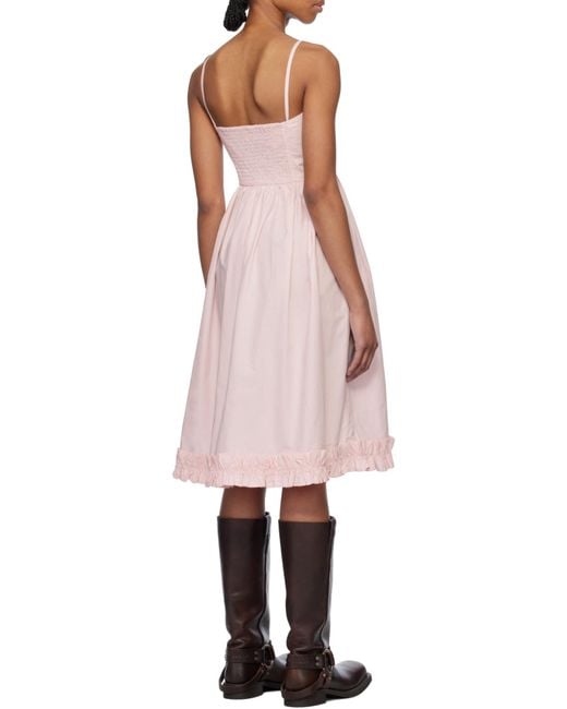 Ganni Pink Strappy Midi Dress